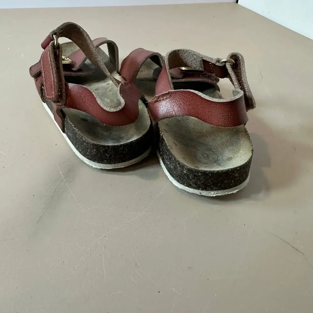 Cat & Jack Brown Leather Summer Sandals Size 8